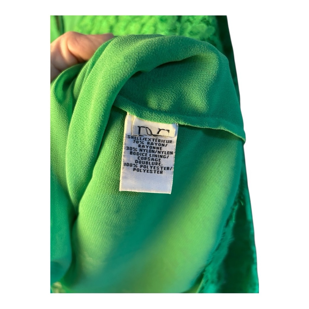 Diane von Furstenberg Green Lace Women’s Size 6 Long Sleeve Floral Lace Blouse - Picture 6 of 9